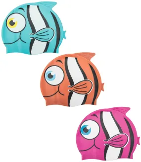 Children's Hydro-Swim Silicone Swim Cap Clownfish Ages 3  Assorted