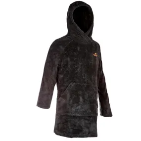 Children's Soft Microfibre Drying Sweatshirt with Hood and Pocket - Dark Grey