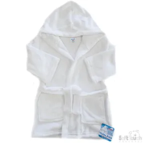 Children's White Coral Fleece Hooded Robe - 2/6 Years - FBR17-W