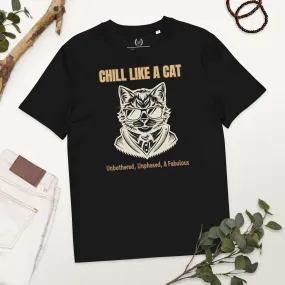 Chill Like a Cat – Organic Cotton Vegan Tee for Cat Lovers