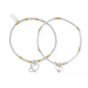 ChloBo Gold Plated & Silver Double Devotion Bracelet Set