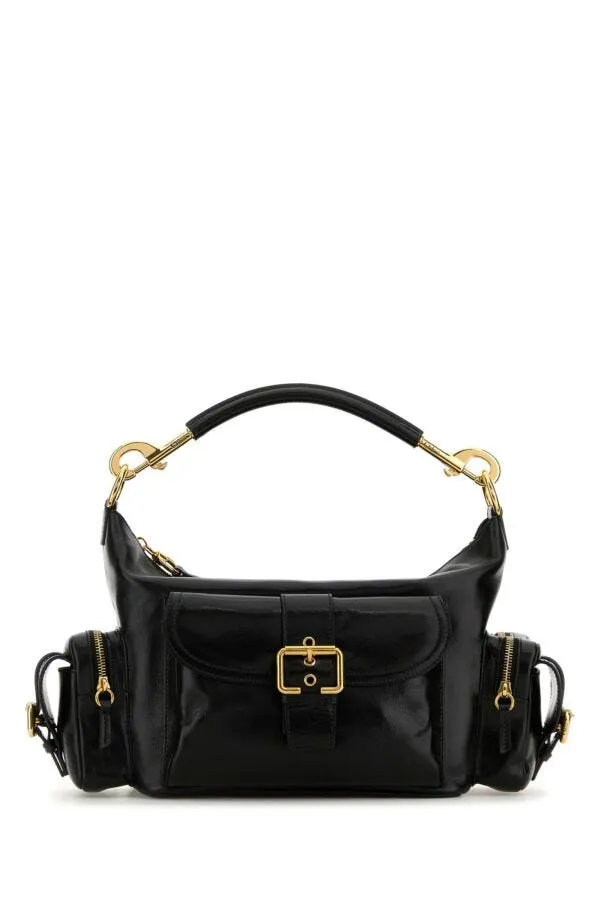 Chloe Women Black Leather Camera Bag Handbag