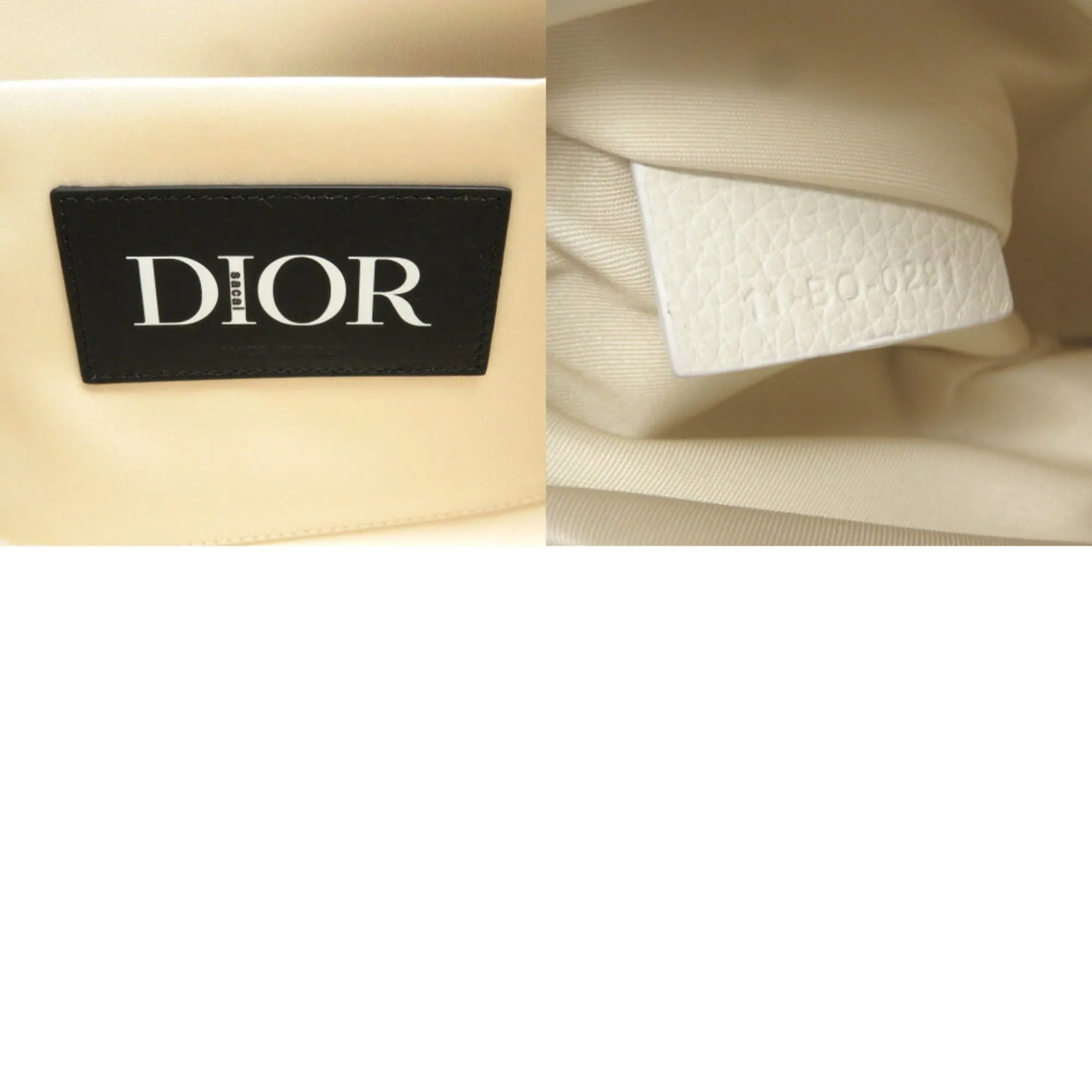 Christian Dior Dior Saddle Soft Bag Roller Coaster Leather Canvas White Shoulder