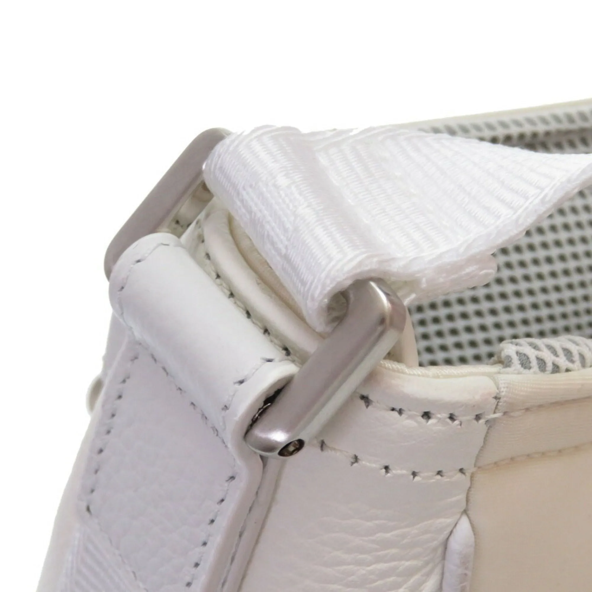 Christian Dior Dior Saddle Soft Bag Roller Coaster Leather Canvas White Shoulder