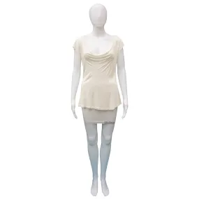 CHRISTIAN DIOR IVORY DRAPE FRONT TOP