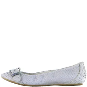 CHRISTIAN DIOR PYTHON BUCKLE FLATS