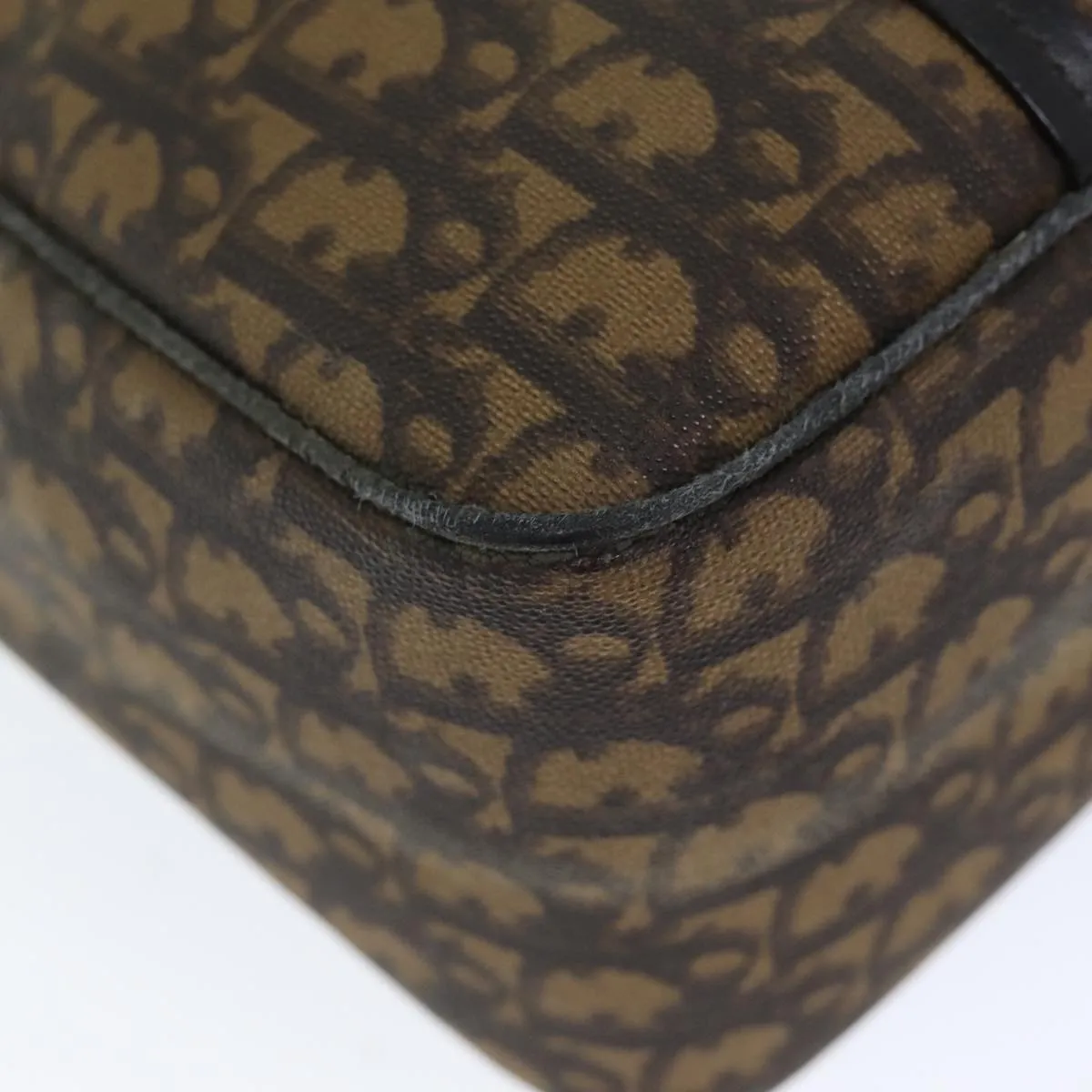 CHRISTIAN DIOR Trotter Romantic Shoulder Bag PVC Brown Auth 74396
