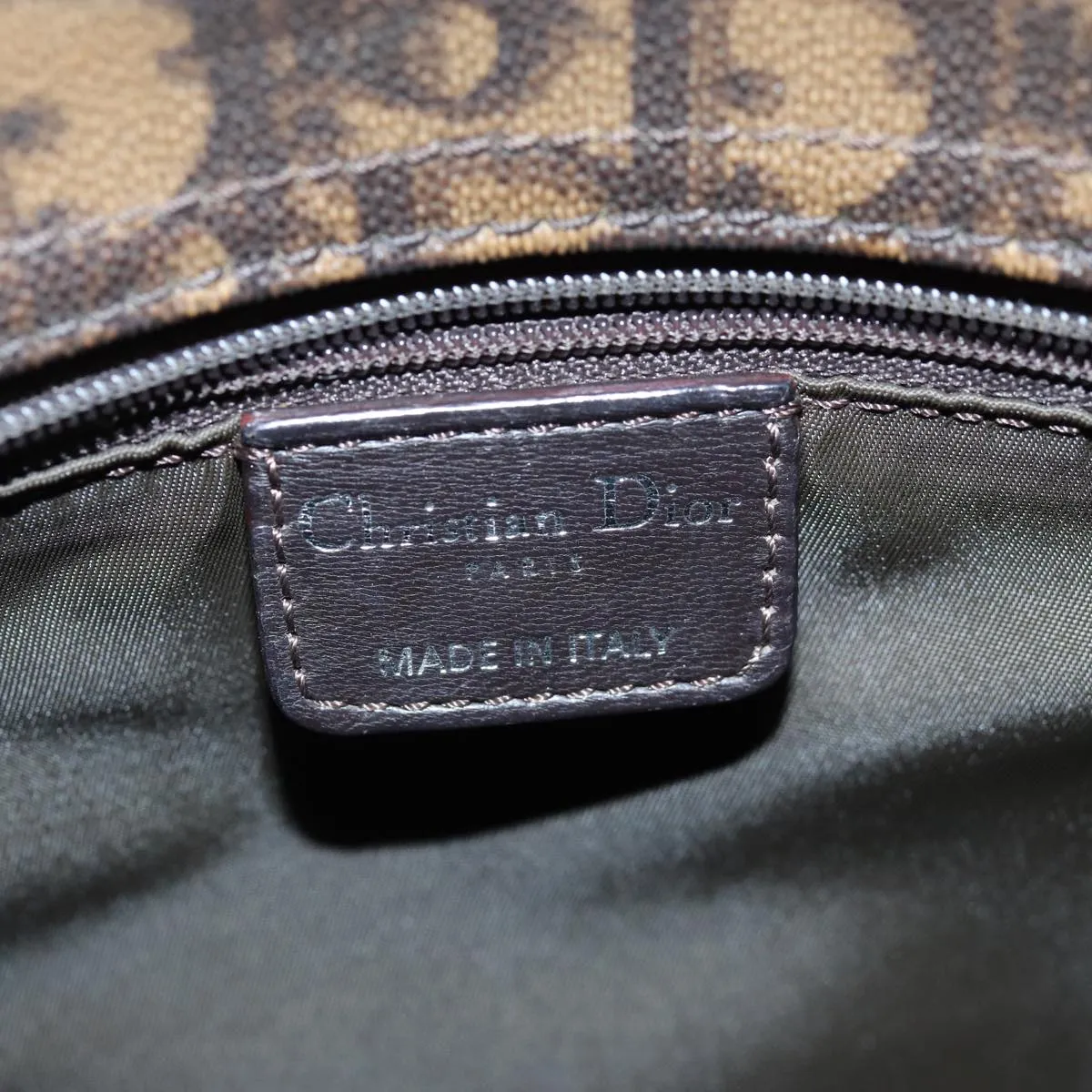 CHRISTIAN DIOR Trotter Romantic Shoulder Bag PVC Brown Auth 74396