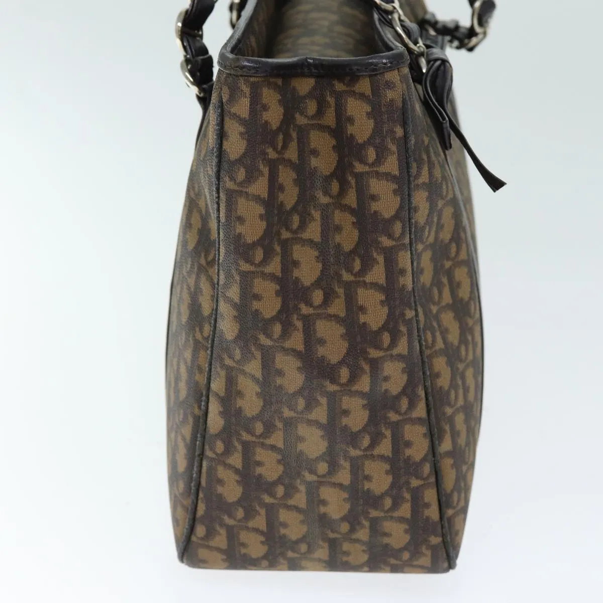 CHRISTIAN DIOR Trotter Romantic Shoulder Bag PVC Brown Auth 74396