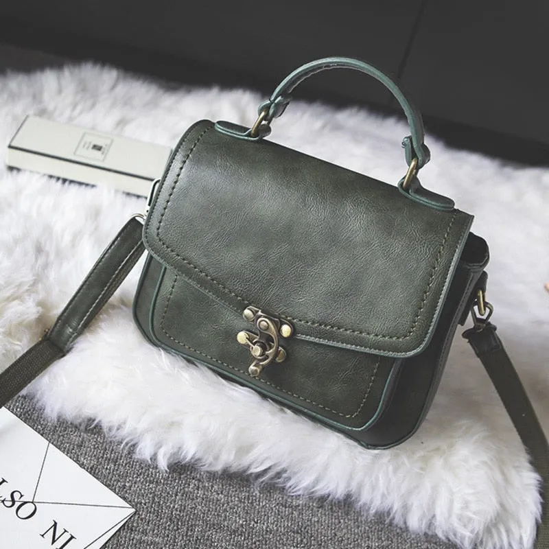 Christmas Gift 2021 Small Vintage Handbag PU Leather Luxury Ladies Handbags Women Bags Designer Bolsa Feminina Shoulder Sling Bag Female Tas