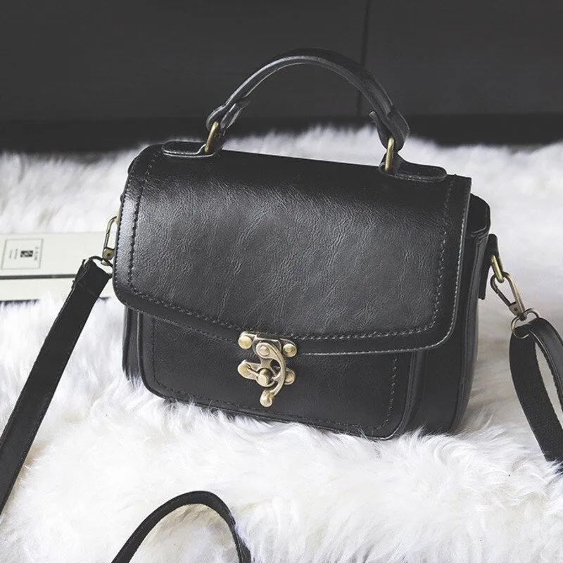 Christmas Gift 2021 Small Vintage Handbag PU Leather Luxury Ladies Handbags Women Bags Designer Bolsa Feminina Shoulder Sling Bag Female Tas