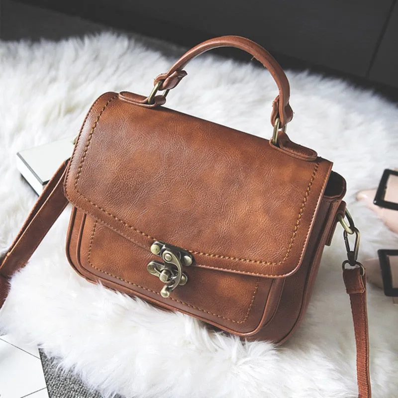 Christmas Gift 2021 Small Vintage Handbag PU Leather Luxury Ladies Handbags Women Bags Designer Bolsa Feminina Shoulder Sling Bag Female Tas
