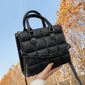 Christmas Gift Lattice Chain PU Leather Handbag Designer Luxury Women Totes Brand Female 2021 Small Crossbody Shoulder Bags Purses And Handbags