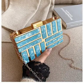 Christmas Gift Stone Pattern Crossbody Messenger Bag Wedding Party Box Bag Women's Girl Fashion Shoulder Bags Chain Handbags Purse Clutches Bag