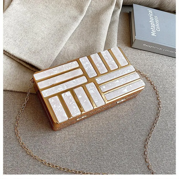 Christmas Gift Stone Pattern Crossbody Messenger Bag Wedding Party Box Bag Women's Girl Fashion Shoulder Bags Chain Handbags Purse Clutches Bag
