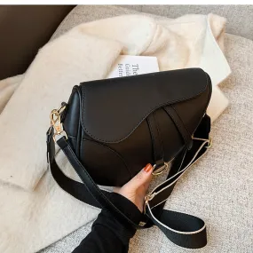 Christmas Gift Waterproof Pu Leather Crossbody Bags for Women 2021 New Saddlebags Casual Concise Wide Shoulder Strap Shoulder Bag Sac A Main