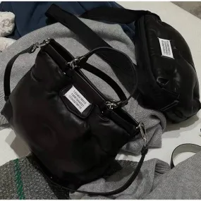 Christmas Gift Women Bags 2021 Space Cotton Padded Handbags Have Number Fashion Shoulder Messenger Bags Candy Color Soft Leather Hobo Tote Bags