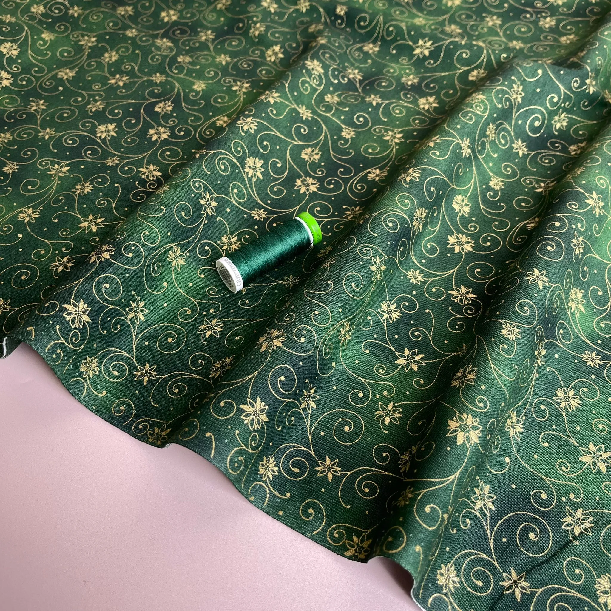 Christmas Ivy Cotton Poplin Fabric
