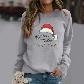 Christmas Print Round Sweater