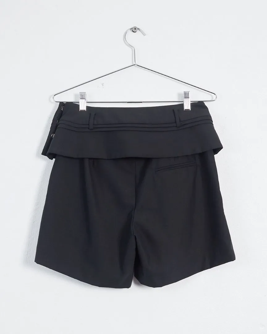 Christopher Esber 'double belted' tailored shorts, black, 12