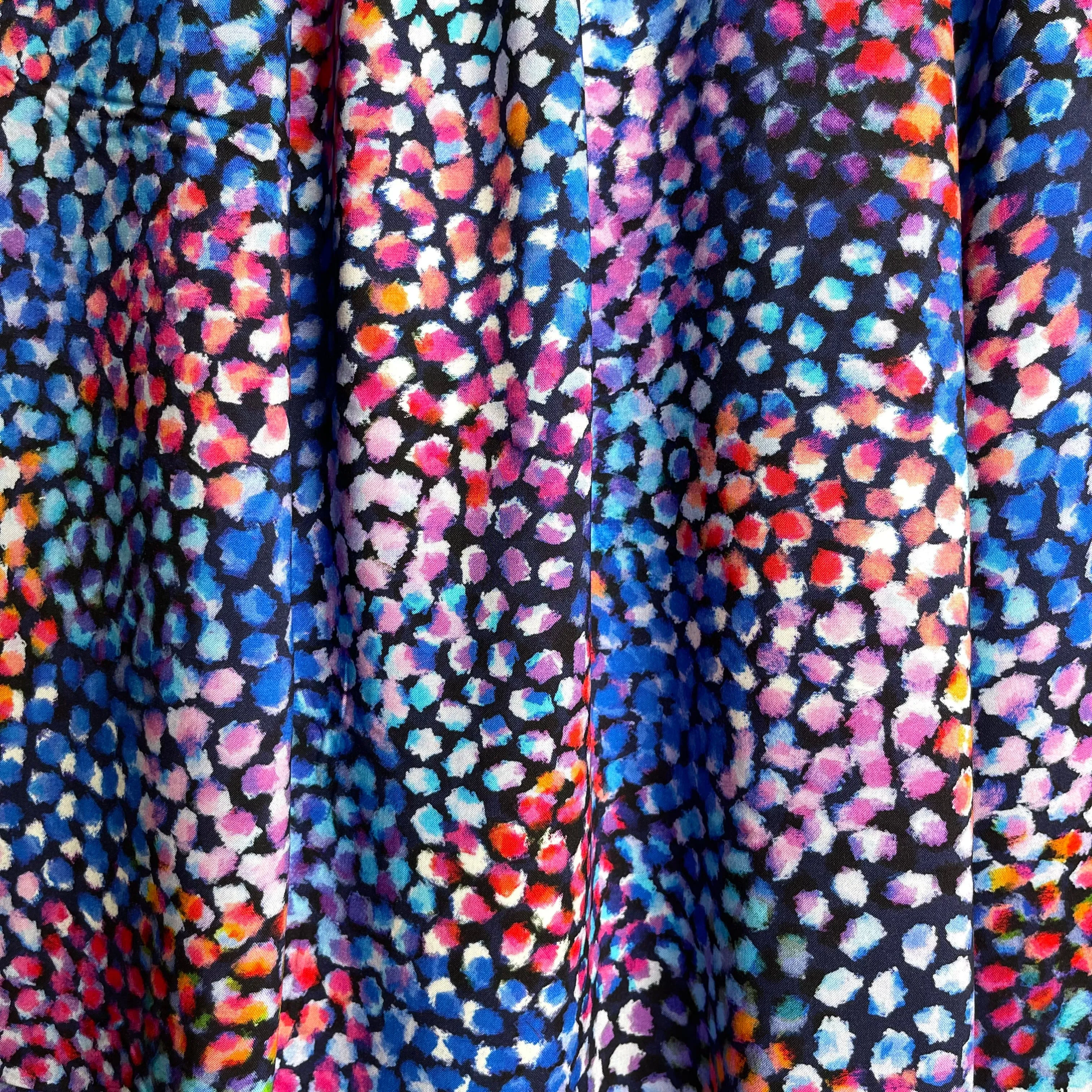 Chroma Blue Cheetah Rayon Fabric