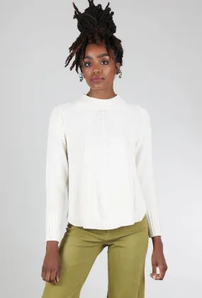 Chunky Cotton Mockneck Sweater, White