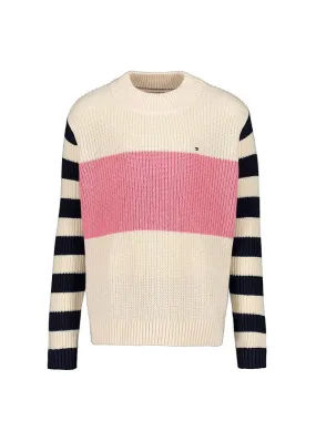 Chunky Stripe Mock Neck Sweater