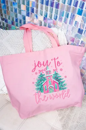 Church Joy To The World Canvas Jumbo Tote