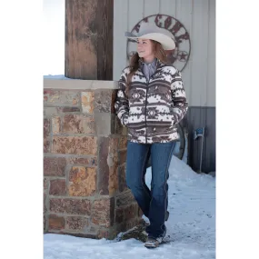 Cinch Women's Cream Southwest Polar Fleece Zip Jacket