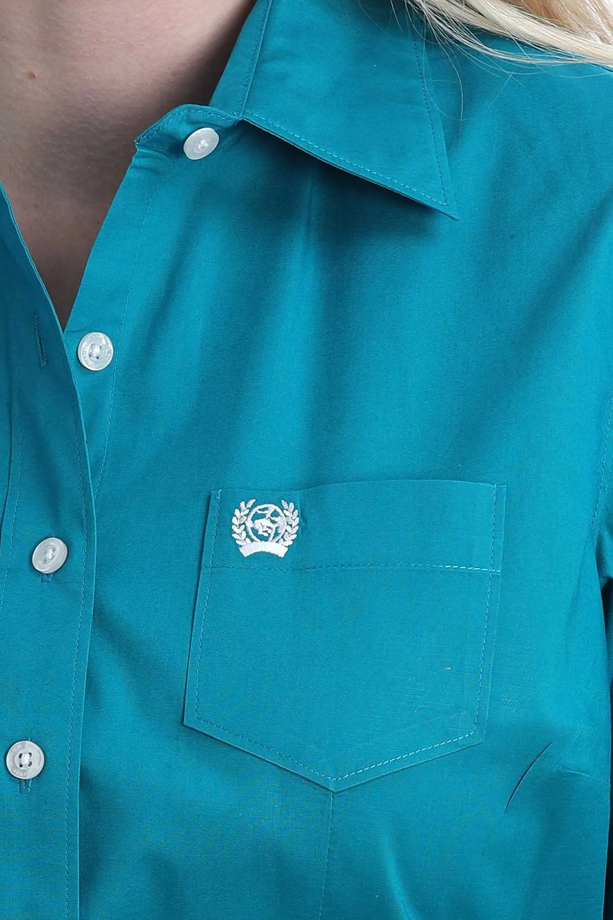 Cinch Women's Solid Teal Western Button Down Shirt