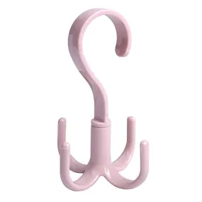 Cinlv 3pcs Classico Closet Organizer Rack for Ties, Belts Light Pink - 4 Hooks