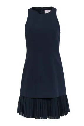 Cinq a Sept - Navy Sheath Dress w/ Pleated Drop Hem Sz 4