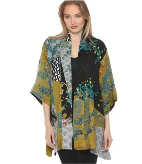 Citron Bohemian Mixed Art Silk Kimono - 0917BMAB