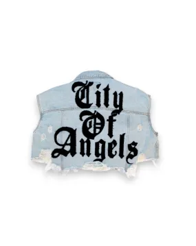 CITY OF ANGELES Crop Denim Vest