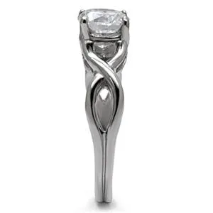 CJ7755OS Wholesale - Stainless Steel Cubic Zirconia Twisted Band