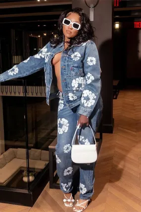 CK0139 Flower Denim Jacket
