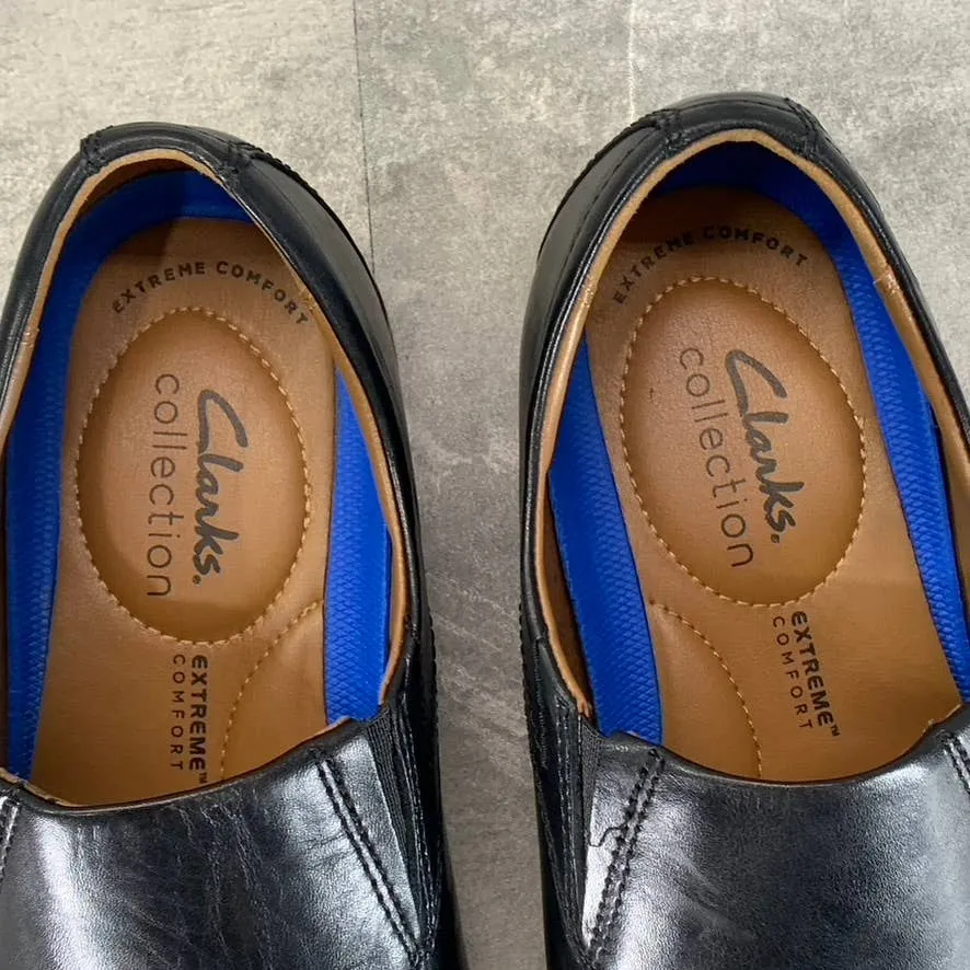 CLARKS Collection Men's Black Leather Tilden Free Moc Toe Slip-On Loafers SZ 8