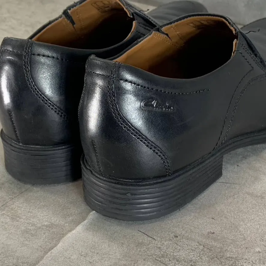 CLARKS Collection Men's Black Leather Tilden Free Moc Toe Slip-On Loafers SZ 8