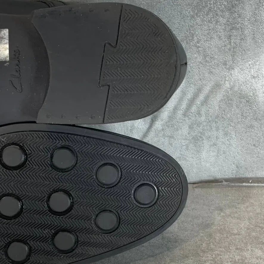 CLARKS Collection Men's Black Leather Tilden Free Moc Toe Slip-On Loafers SZ 8