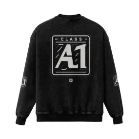 ClassA1 On My Back Print Oversized Worn Effect Sweatshirt
