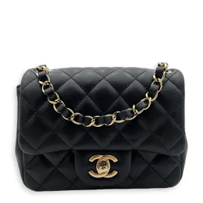 Classic Crossbody Bag Mini Black in Lambskin, Gold hardware