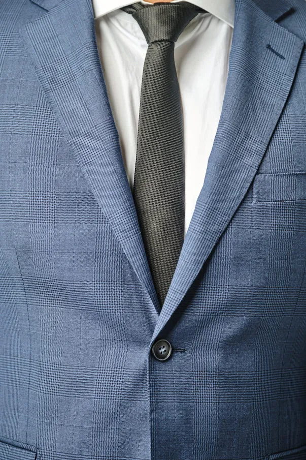 Classic Fit Blue Check Two Piece Suit ST-20FW3