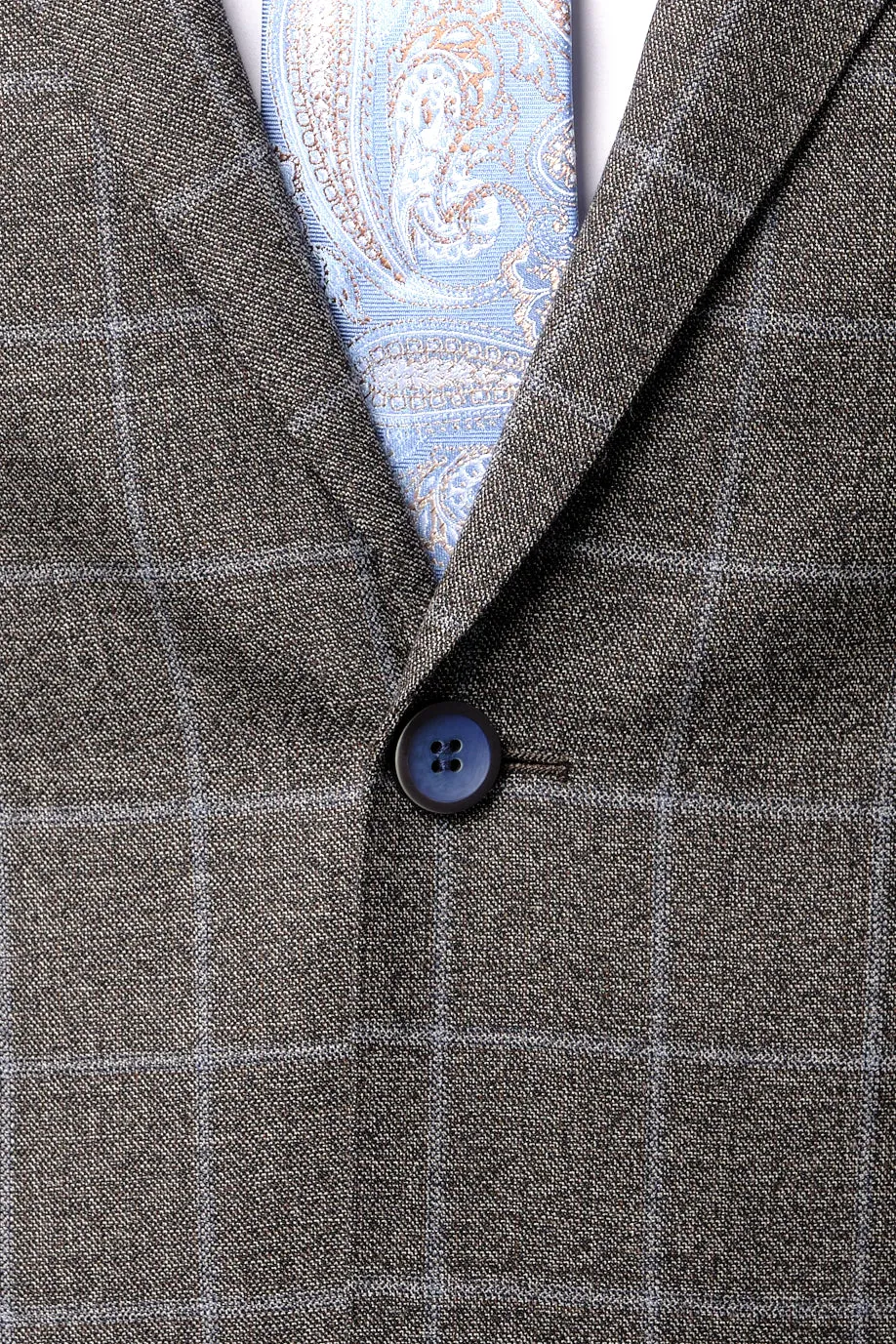 Classic Fit Grey Sharkskin Window Two Piece Suit ST-20FW10