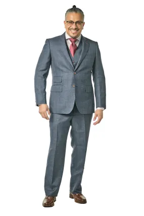 Classic Fit Navy Sharkskin Check Three Piece Suit ST-3P-20FW4