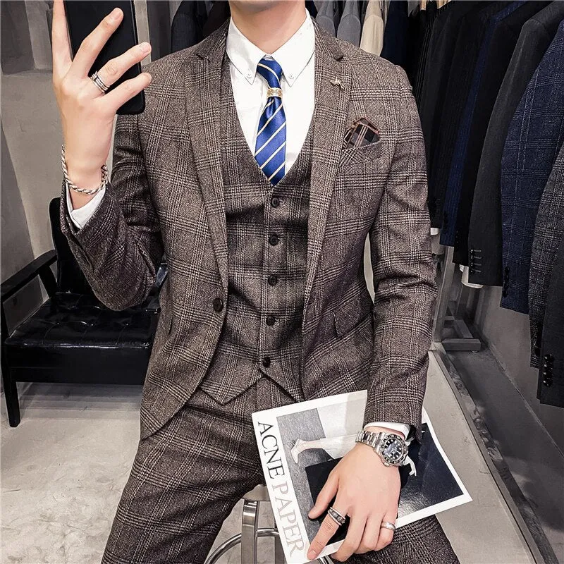 Classic Men Fashion 3 Piece Set Tuxedo Suit