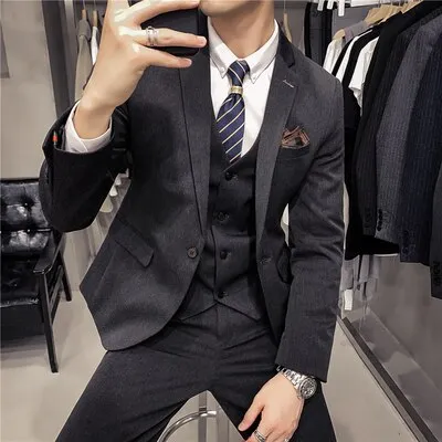 Classic Men Fashion 3 Piece Set Tuxedo Suit