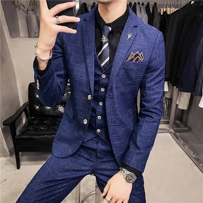 Classic Men Fashion 3 Piece Set Tuxedo Suit