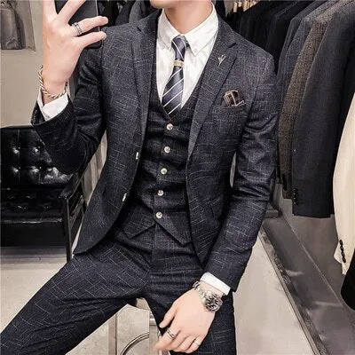 Classic Men Fashion 3 Piece Set Tuxedo Suit