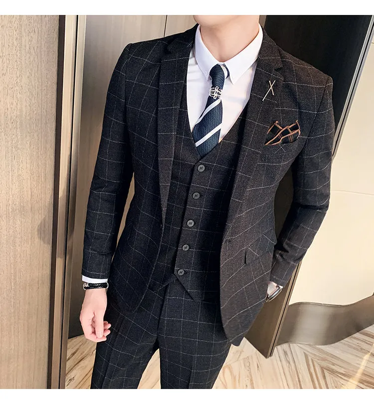 Classic Men Fashion 3 Piece Set Tuxedo Suit
