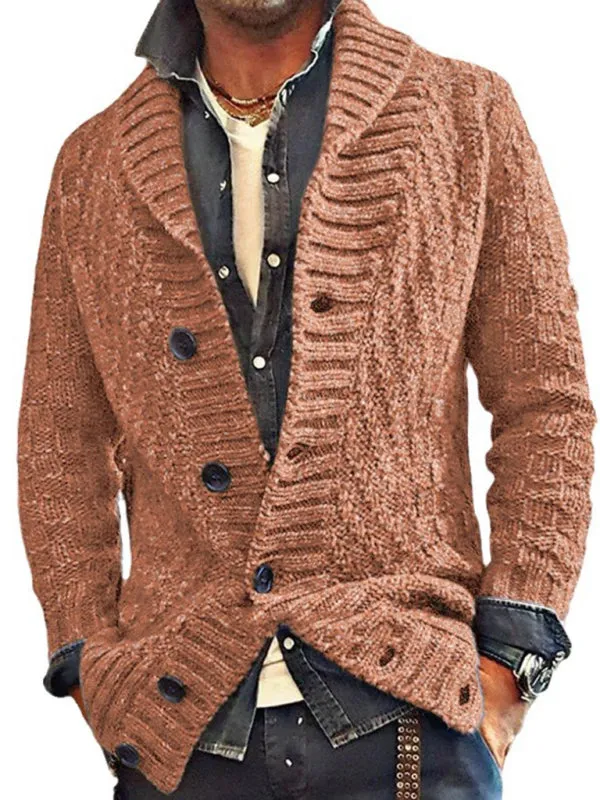 Classic Men's Contrast Button Sweater Cardigan